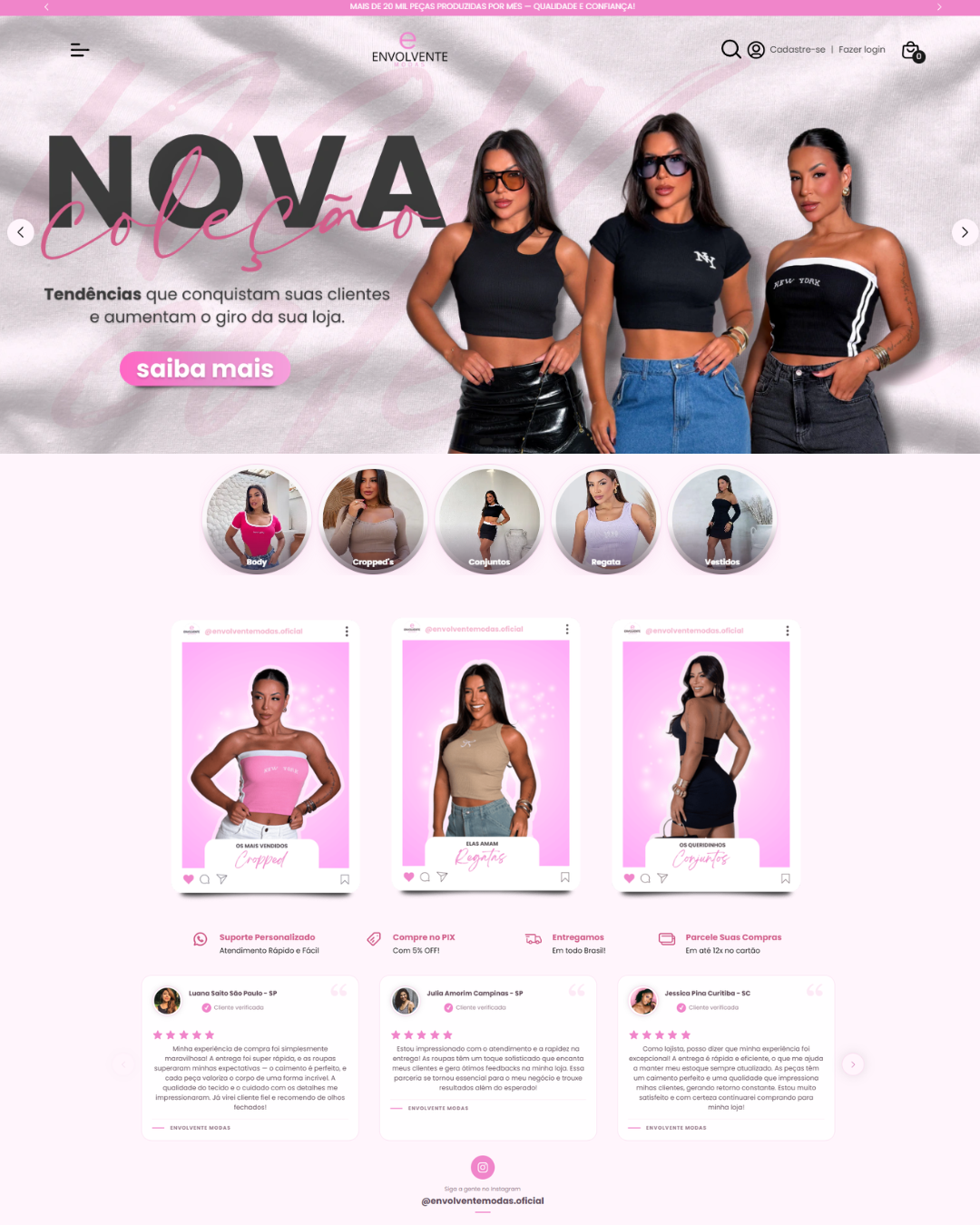 Site Envolvente Modas